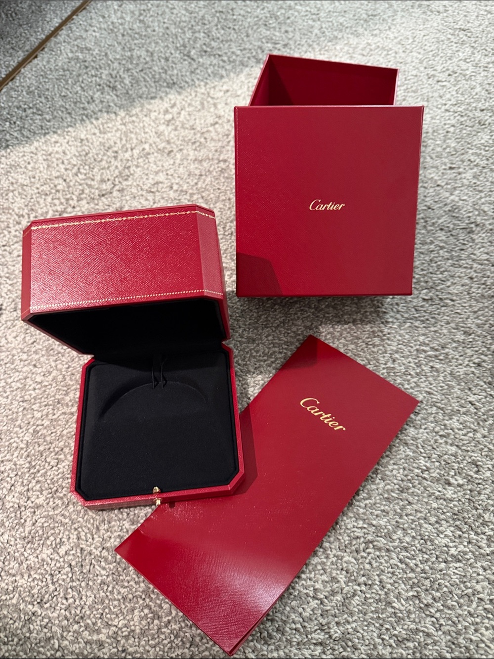 Cartier Red and Black Watch Jewelry Box Set